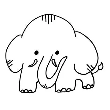 Elephant in cartoon flat style Stock Illustration