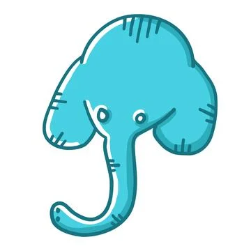 Elephant in cartoon flat style Stock Illustration