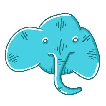 Elephant in cartoon flat style Stock Illustration