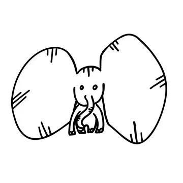 Elephant in cartoon flat style Stock Illustration
