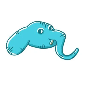 Elephant in cartoon flat style Stock Illustration