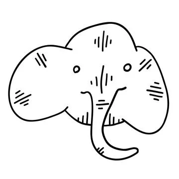 Elephant in cartoon flat style Stock Illustration