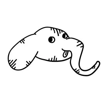 Elephant in cartoon flat style Stock Illustration