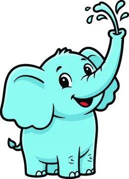 Elephant character, minimal simple vector illustration イラスト素材