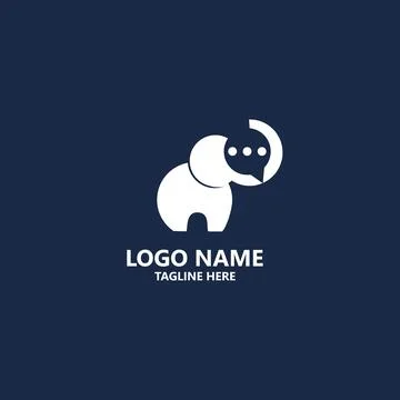 Elephant chat logo design vector Stock Illustration