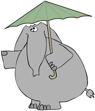 Elephant checking for rain Stock Illustration