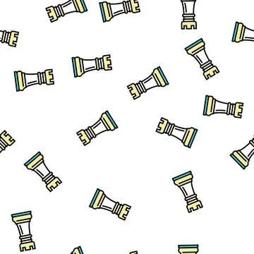 Elephant chess vector seamless pattern イラスト素材