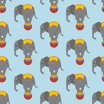 Elephant in circus pattern Stock Illustration