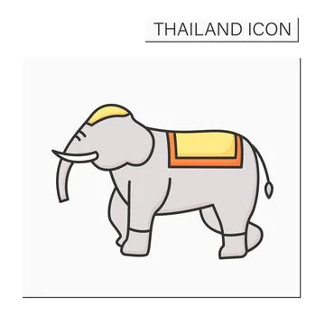 Elephant color icon Stock Illustration