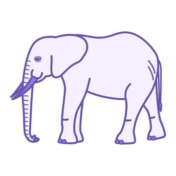 Elephant Color Icon. Vector Illustration. Mammal. Elephant With Big Ears, T.. Stock Illustration