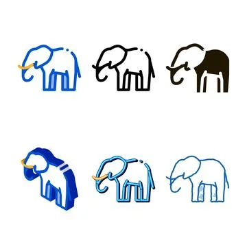 Elephant concepts icon vector outline 스톡 일러스트