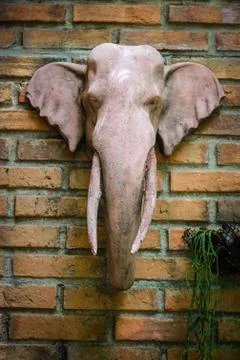 Elephant craft with soil Stock Photos