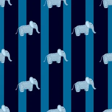 Elephant cute seamless pattern. Background with kids toy. Stock Illustration