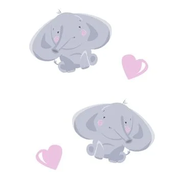 Elephant cute style Stock Illustration