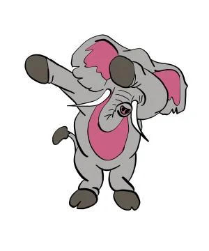 Elephant Dab Dance - Elephant Dabbing Cartoon Stock Illustration