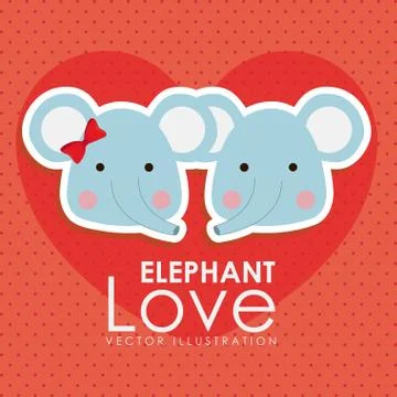Elephant design over dotted background vector illustration Ilustração Stock