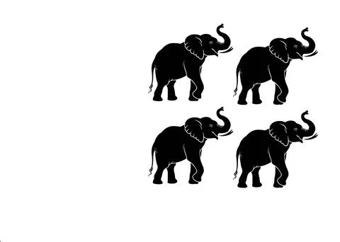 ELEPHANT DESIGN silhouette Stock Illustration