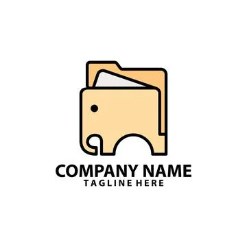 Elephant document logo design vector Illustrazione stock