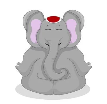 Elephant doing yoga Stock Illustration