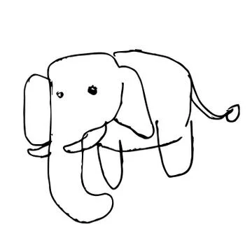 Elephant doodle hand drawn イラスト素材