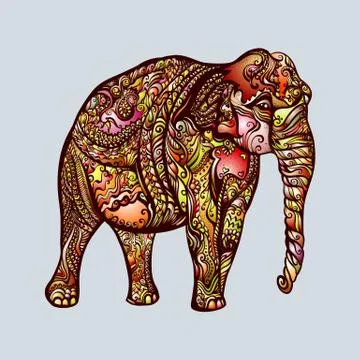 Elephant Doodle Illustrazione stock