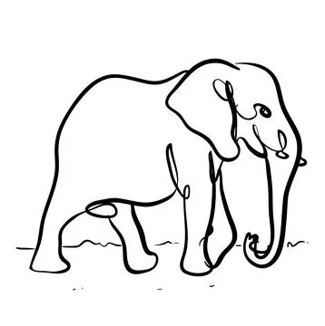 Elephant Doodle Stock Illustration
