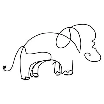 Elephant is drawn Stock Illustration