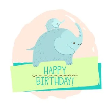 Elephant element of card Stock Illustration