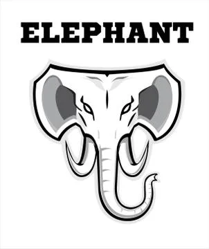 Elephant. Elephant elegant head. Stock Illustration