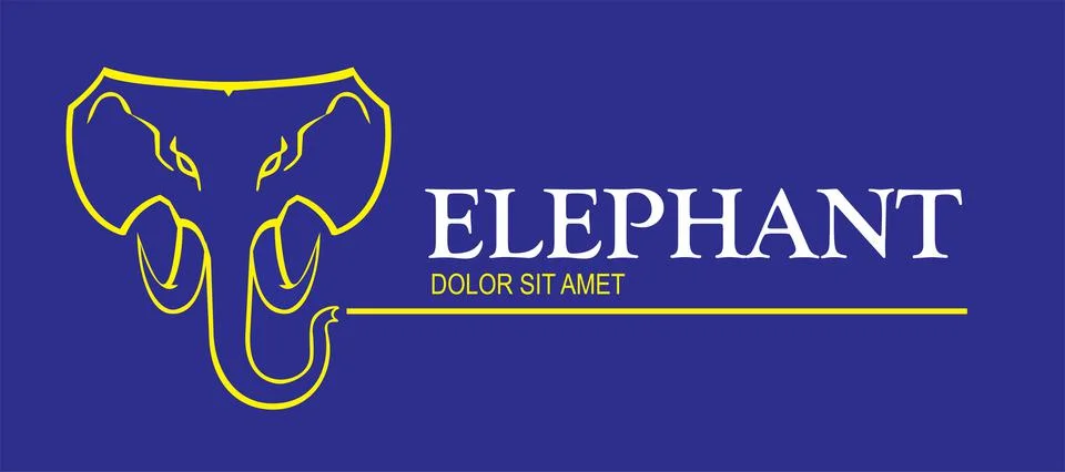 Elephant. Elephant elegant head. Stock Illustration