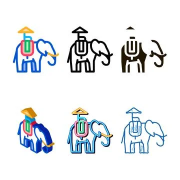 Elephant for excursions icon thin line vector clean イラスト素材