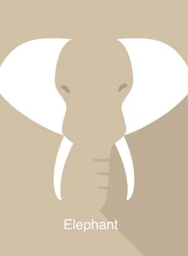 Elephant face flat icon simple design, vector illustration Stock-Illustration