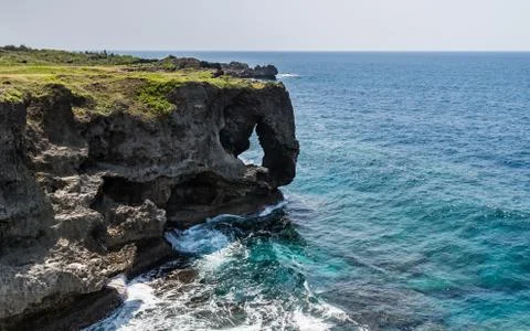 Elephant face shape Cape in the ocean Stock Photos
