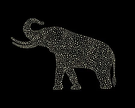 Elephant filled with polka dots. Stock Illustration