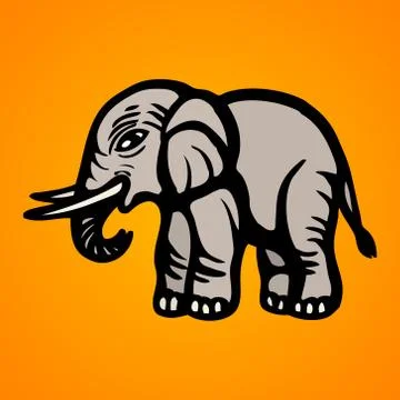 Elephant. Flat Image. Isolated object. Vector illustration Stock Illustration