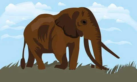Elephant Flat Vector Illustration Stock Illustration
