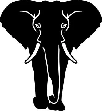Elephant from the front Stock Illustration