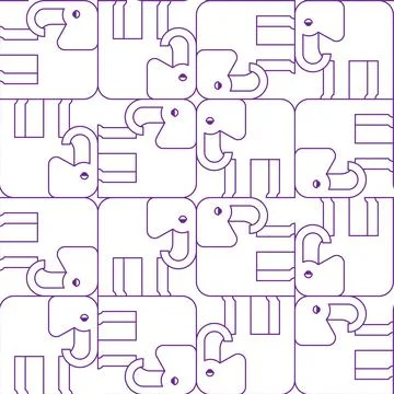 Elephant Geometric pattern seamless. Elephants background. Baby fabric textur Illustrazione stock
