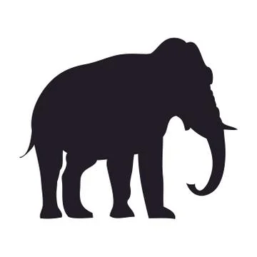 Elephant goes drawing silhouette, vector Illustrazione stock