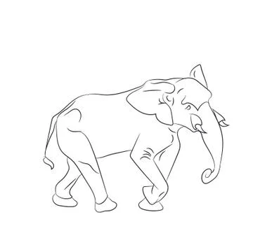Elephant graphic line, goes, vector Stock-Illustration