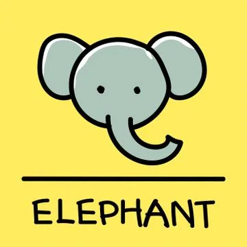 Elephant hand-drawn style,Vector illustration. Stock Illustration