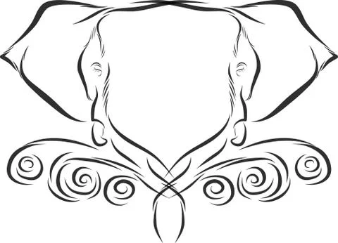 Elephant head emblem Stock Illustration