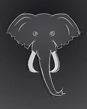 Elephant Head Front View. This Icon May Be Used for Your Logo Stock Illustration