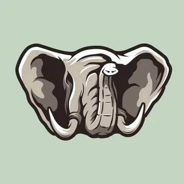 Elephant Head Illustration Vector Illustrazione stock