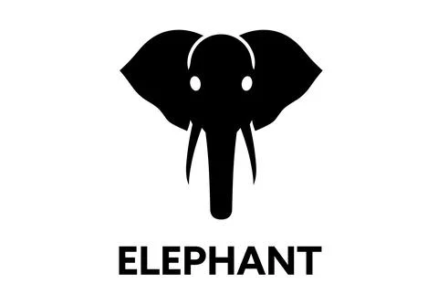 Elephant head logo vector icon. Zoo elephant symbol simple head icon face Stock Illustration