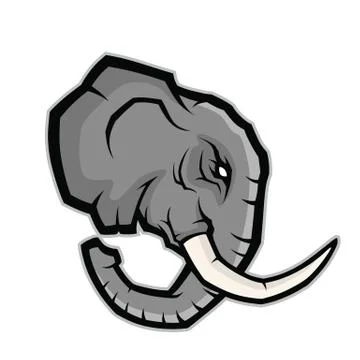 Elephant head mascot Stock Illustration