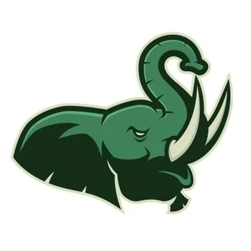 Elephant head mascot logo Illustrazione stock