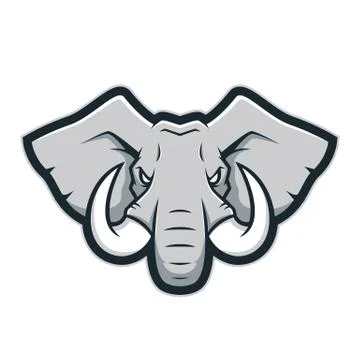 Elephant head mascot logo Stock Illustration