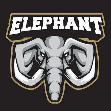 Elephant head mascot vector art illustration design Stock Illustration