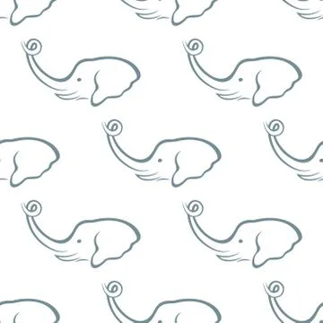 Elephant head seamless pattern Stock Illustration